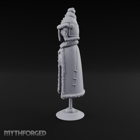 Fur-Trimmed Button-Eyed Clothing Mannequin Miniature for Dungeons and Dragons, Pathfinder or other TTRPGs