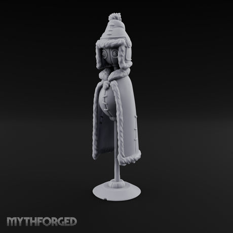 Fur-Trimmed Button-Eyed Clothing Mannequin Miniature for Dungeons and Dragons, Pathfinder or other TTRPGs