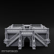 Gargoyle-Guarded Balustrade-Wrapped Gothic Fountain Plaza Miniature for Dungeons and Dragons, Pathfinder or other TTRPGs