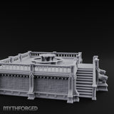 Gargoyle-Guarded Balustrade-Wrapped Gothic Fountain Plaza Miniature for Dungeons and Dragons, Pathfinder or other TTRPGs