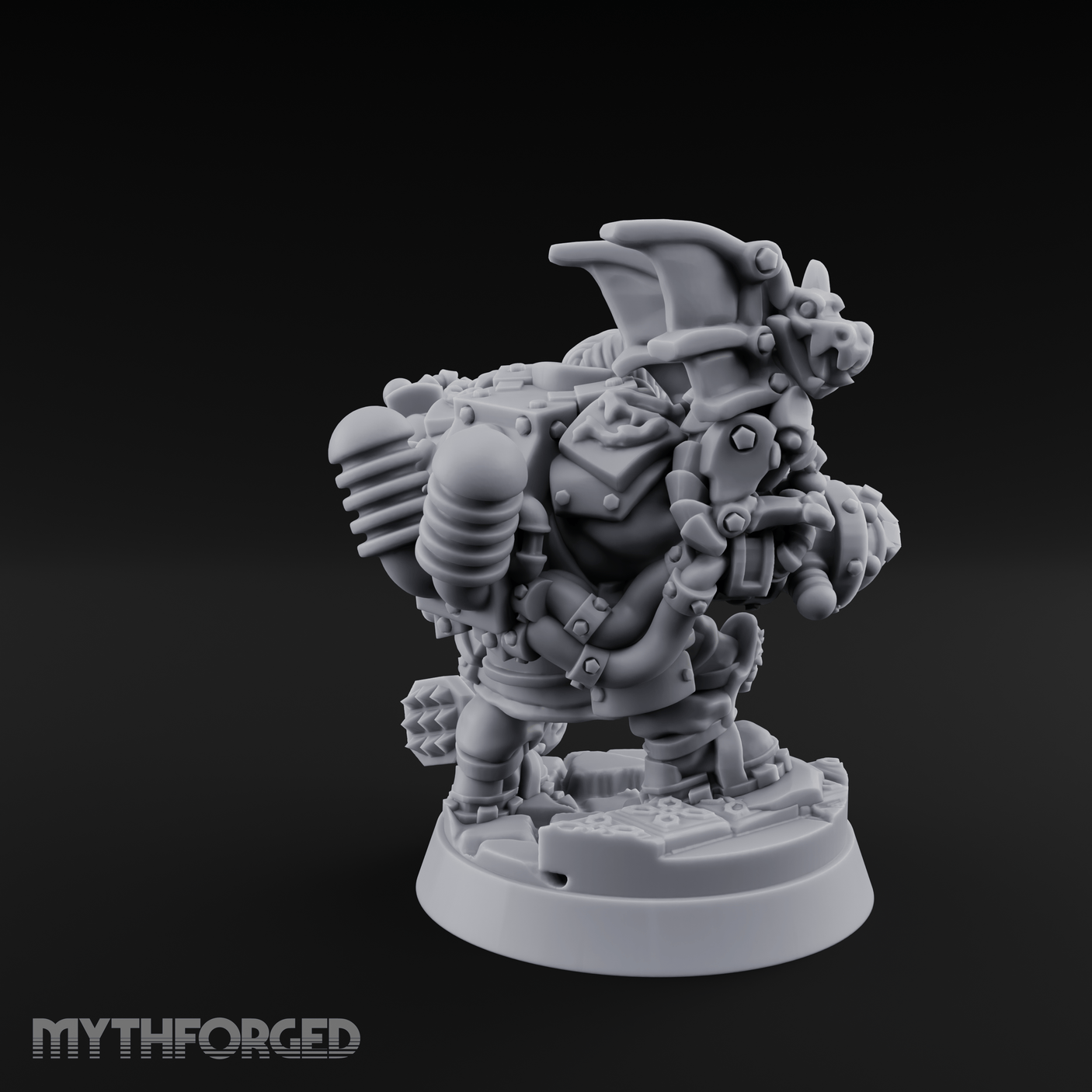 Arms Raised Bellowing Dwarf Artificer Miniature for Dungeons and Dragons, Pathfinder or other TTRPGs
