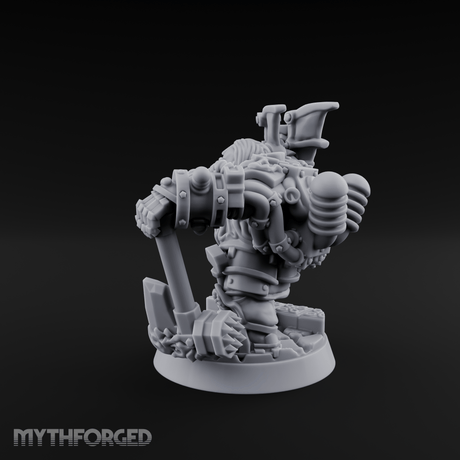 Arms Raised Bellowing Dwarf Artificer Miniature for Dungeons and Dragons, Pathfinder or other TTRPGs