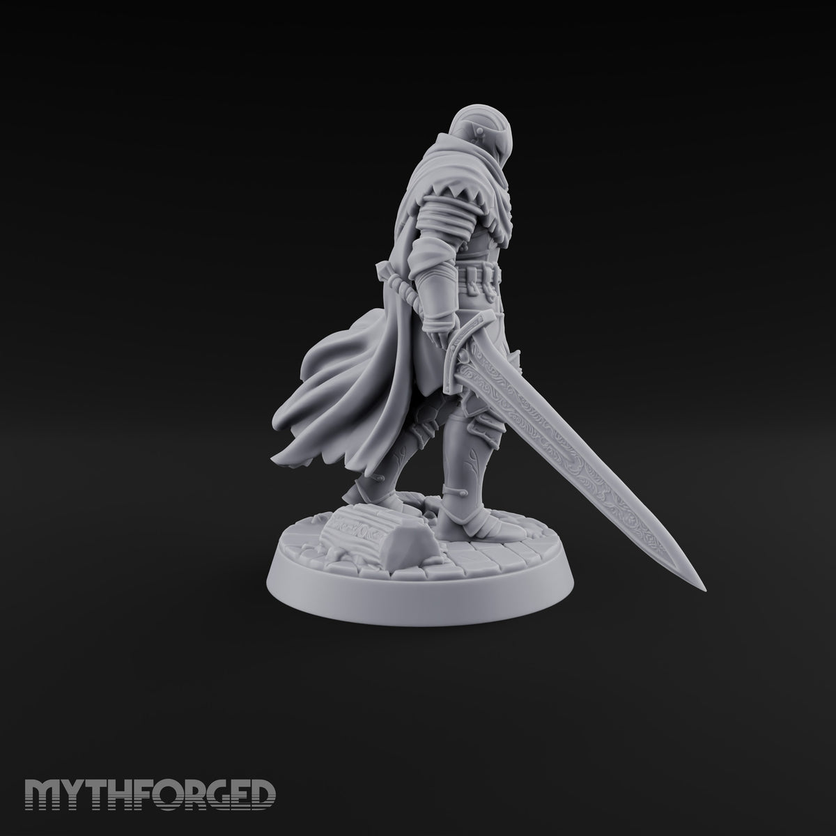 Standing His Ground Human Warrior Miniature for Dungeons and Dragons, Pathfinder or other TTRPGs