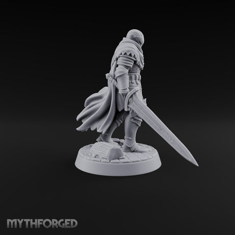 Standing His Ground Human Warrior Miniature for Dungeons and Dragons, Pathfinder or other TTRPGs
