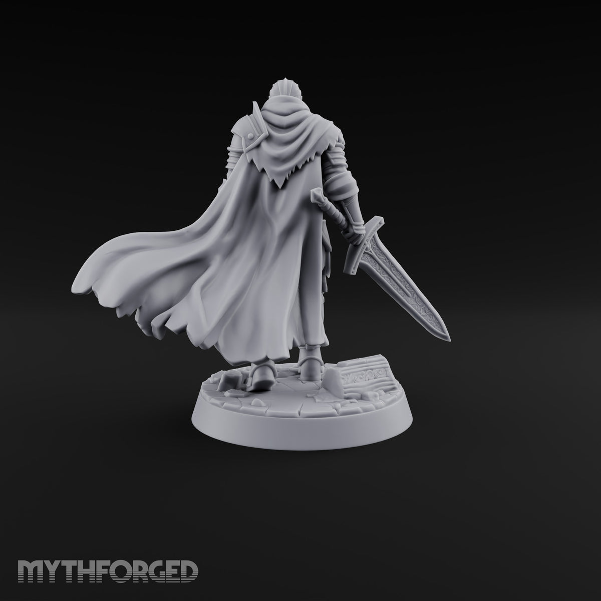 Standing His Ground Human Warrior Miniature for Dungeons and Dragons, Pathfinder or other TTRPGs