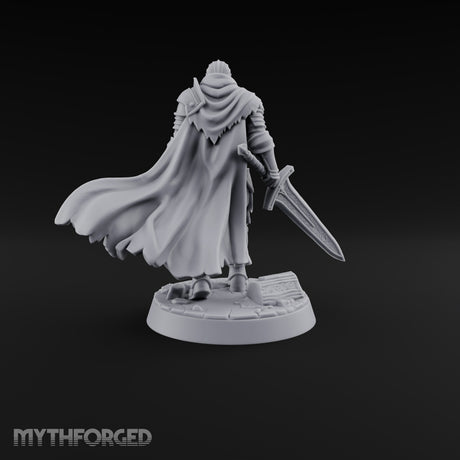 Standing His Ground Human Warrior Miniature for Dungeons and Dragons, Pathfinder or other TTRPGs
