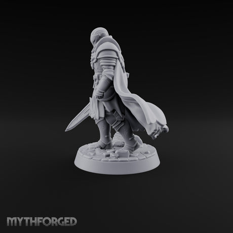 Standing His Ground Human Warrior Miniature for Dungeons and Dragons, Pathfinder or other TTRPGs