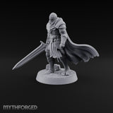 Standing His Ground Human Warrior Miniature for Dungeons and Dragons, Pathfinder or other TTRPGs