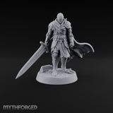 Standing His Ground Human Warrior Miniature for Dungeons and Dragons, Pathfinder or other TTRPGs