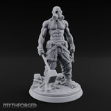 Gas Masked Hammer Dragging Human Brute Miniature for Dungeons and Dragons, Pathfinder or other TTRPGs