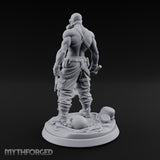 Gas Masked Hammer Dragging Human Brute Miniature for Dungeons and Dragons, Pathfinder or other TTRPGs