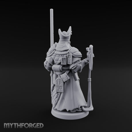 Gas Masked Punt Gun Toting Human Priest Miniature for Dungeons and Dragons, Pathfinder or other TTRPGs