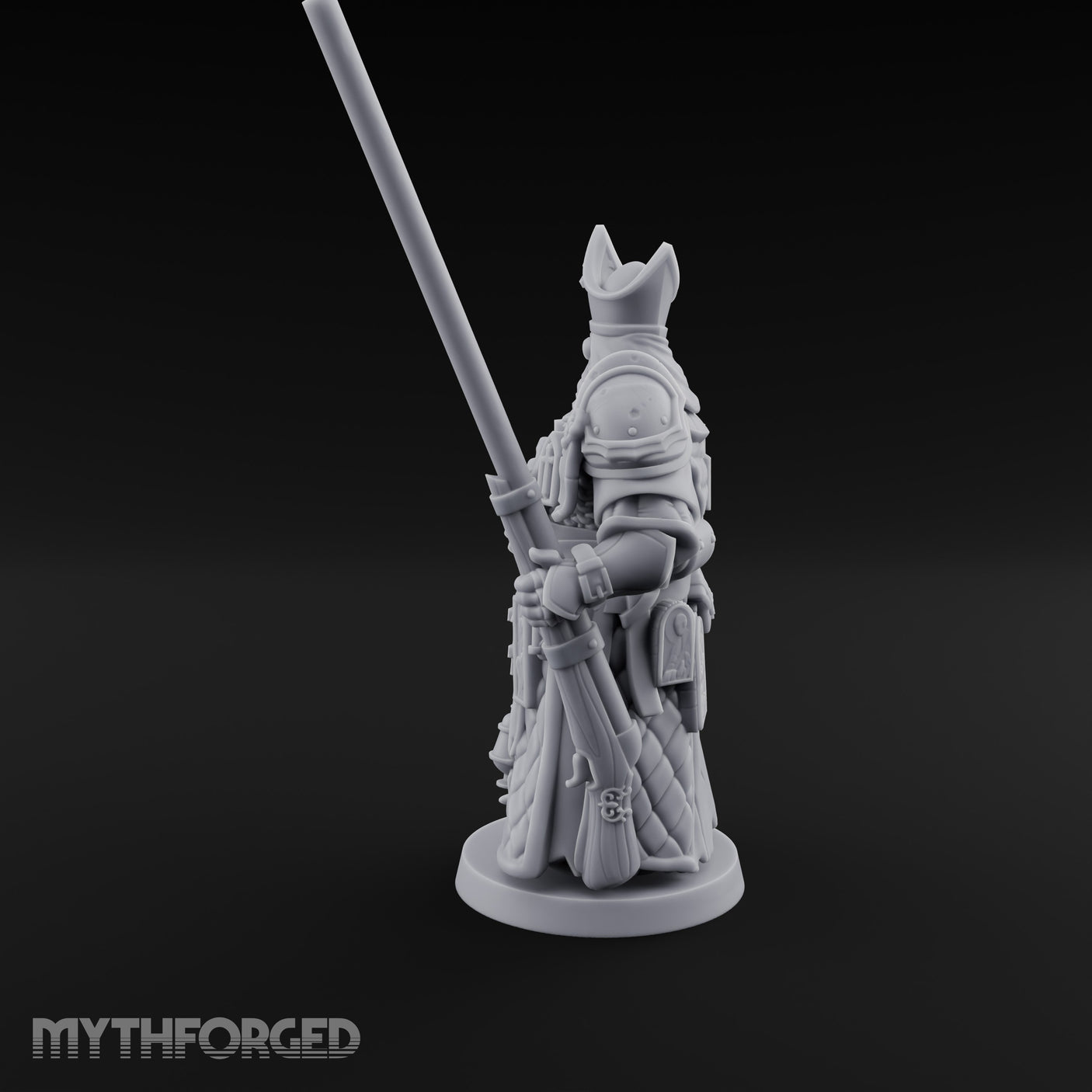 Gas Masked Punt Gun Toting Human Priest Miniature for Dungeons and Dragons, Pathfinder or other TTRPGs