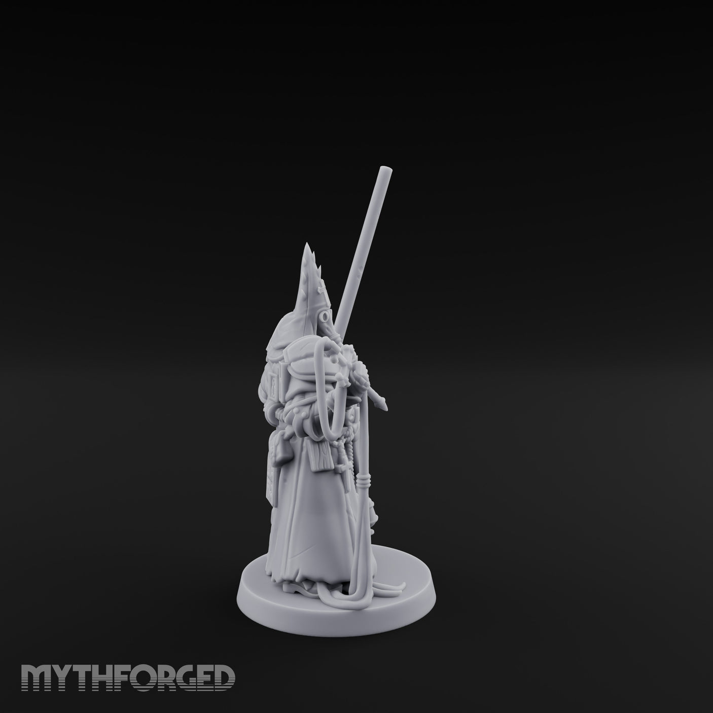 Gas Masked Punt Gun Toting Human Priest Miniature for Dungeons and Dragons, Pathfinder or other TTRPGs