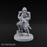 Gas Masked Rifle Advancing Human Shogunate Engineer Miniature for Dungeons and Dragons, Pathfinder or other TTRPGs