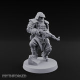 Gas Masked Rifle Advancing Human Shogunate Engineer Miniature for Dungeons and Dragons, Pathfinder or other TTRPGs