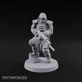 Gas Masked Rifle Advancing Human Shogunate Engineer Miniature for Dungeons and Dragons, Pathfinder or other TTRPGs
