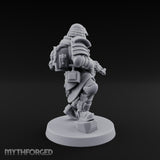 Gas Masked Rifle Advancing Human Shogunate Engineer Miniature for Dungeons and Dragons, Pathfinder or other TTRPGs