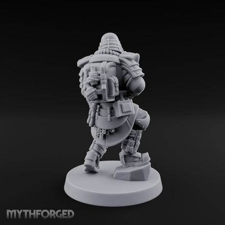 Gas Masked Rifle Advancing Human Shogunate Engineer Miniature for Dungeons and Dragons, Pathfinder or other TTRPGs