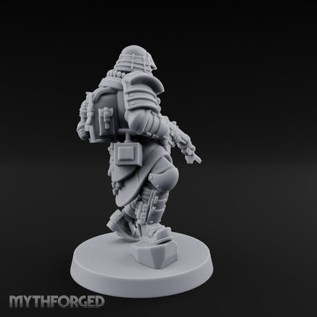 Gas Masked Rifle Advancing Human Shogunate Engineer Miniature for Dungeons and Dragons, Pathfinder or other TTRPGs