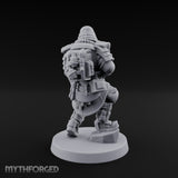 Gas Masked Rifle Advancing Human Shogunate Engineer Miniature for Dungeons and Dragons, Pathfinder or other TTRPGs