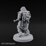 Gas Masked Rifle Advancing Human Shogunate Engineer Miniature for Dungeons and Dragons, Pathfinder or other TTRPGs