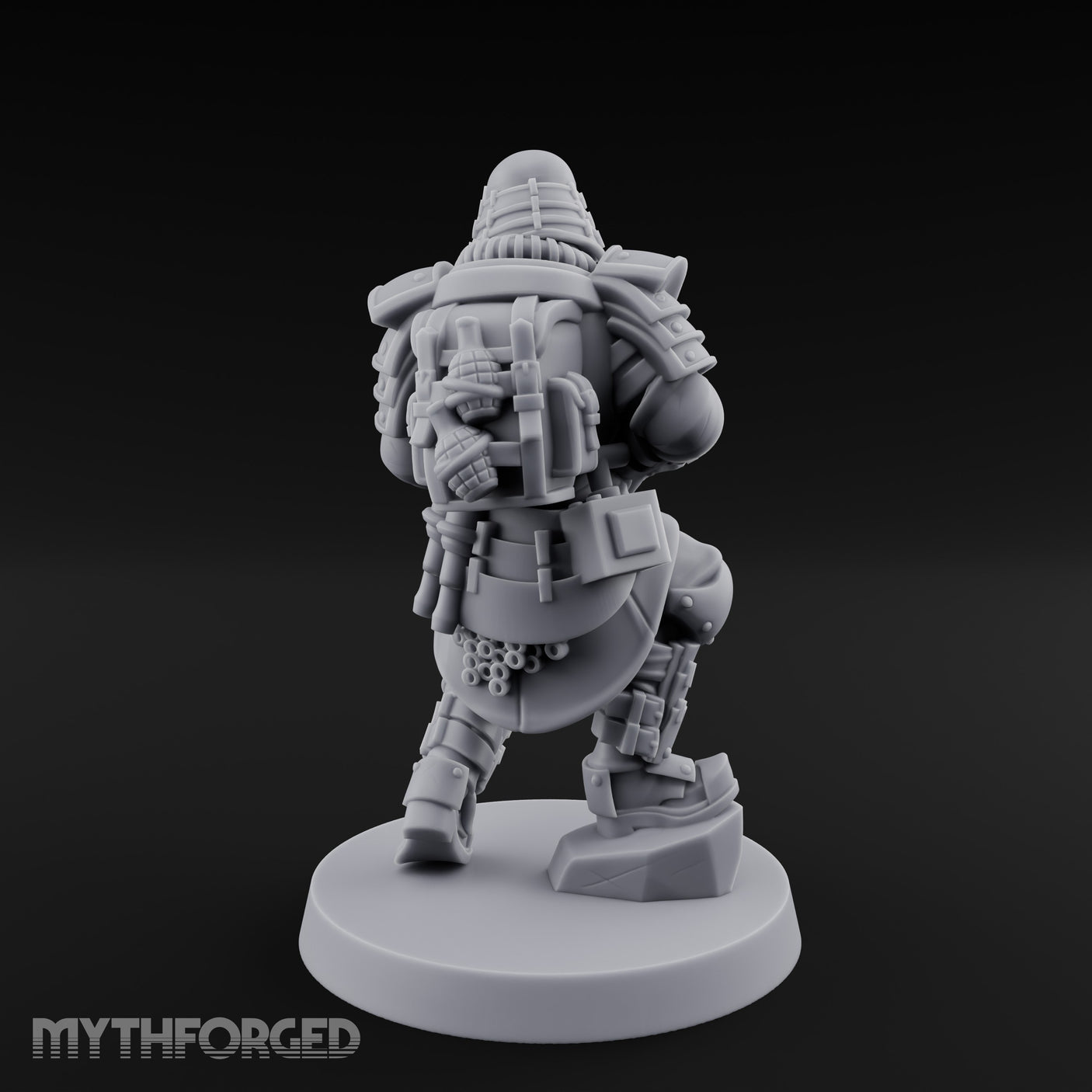 Gas Masked Rifle Advancing Human Shogunate Engineer Miniature for Dungeons and Dragons, Pathfinder or other TTRPGs