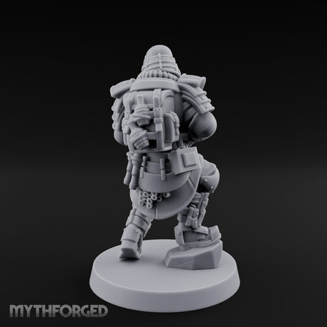 Gas Masked Rifle Advancing Human Shogunate Engineer Miniature for Dungeons and Dragons, Pathfinder or other TTRPGs