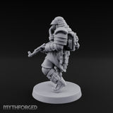 Gas Masked Rifle Advancing Human Shogunate Engineer Miniature for Dungeons and Dragons, Pathfinder or other TTRPGs