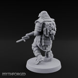 Gas Masked Rifle Advancing Human Shogunate Engineer Miniature for Dungeons and Dragons, Pathfinder or other TTRPGs