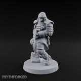 Gas Masked Rifle Advancing Human Shogunate Engineer Miniature for Dungeons and Dragons, Pathfinder or other TTRPGs