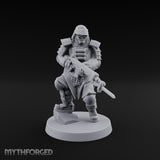 Gas Masked Rifle Advancing Human Shogunate Engineer Miniature for Dungeons and Dragons, Pathfinder or other TTRPGs