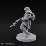 Gas Masked Rifle Advancing Human Shogunate Engineer Miniature for Dungeons and Dragons, Pathfinder or other TTRPGs