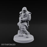 Gas Masked Rifle Advancing Human Shogunate Engineer Miniature for Dungeons and Dragons, Pathfinder or other TTRPGs