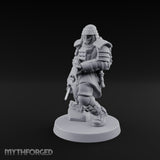 Gas Masked Rifle Advancing Human Shogunate Engineer Miniature for Dungeons and Dragons, Pathfinder or other TTRPGs