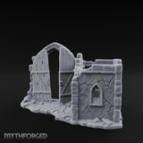 Gate-Hanging Crack-Spiderwebbed Gatehouse Wall Ruins Miniature for Dungeons and Dragons, Pathfinder or other TTRPGs