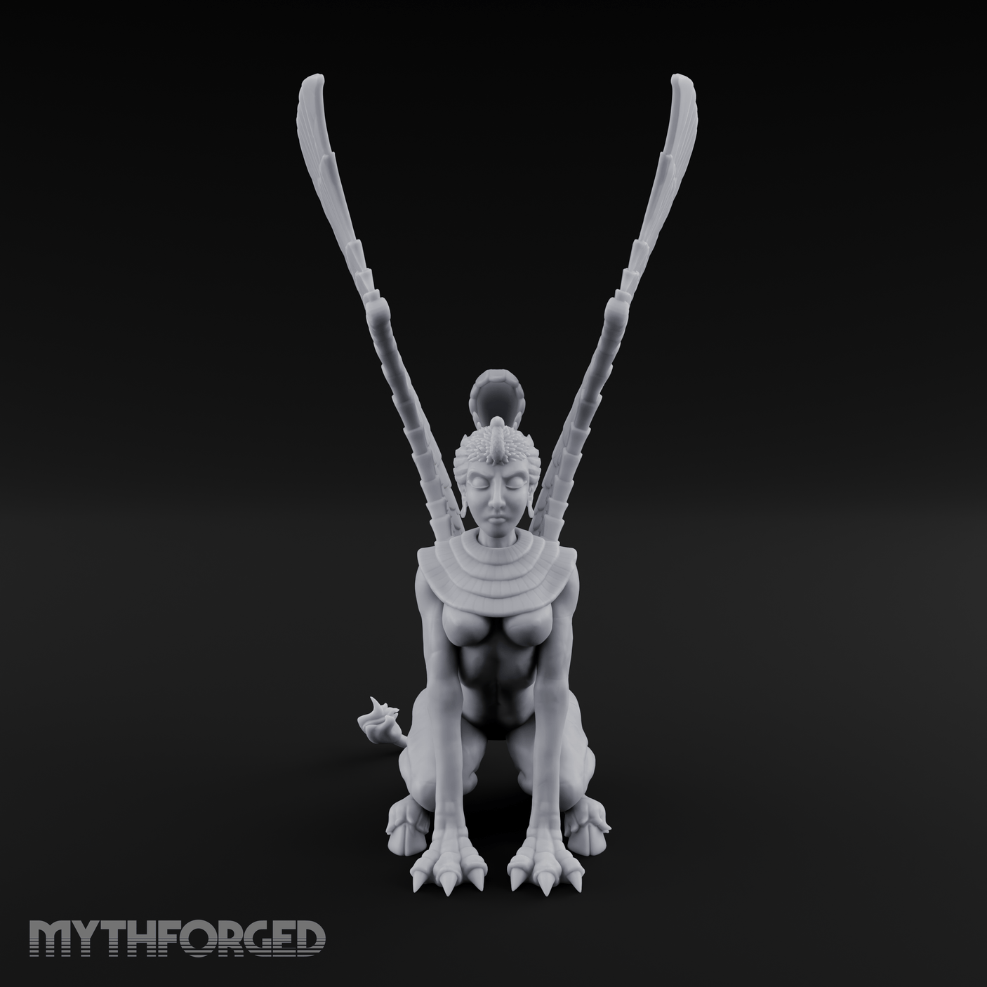 Talons Raised High Sphinx Miniature for Dungeons and Dragons, Pathfinder or other TTRPGs