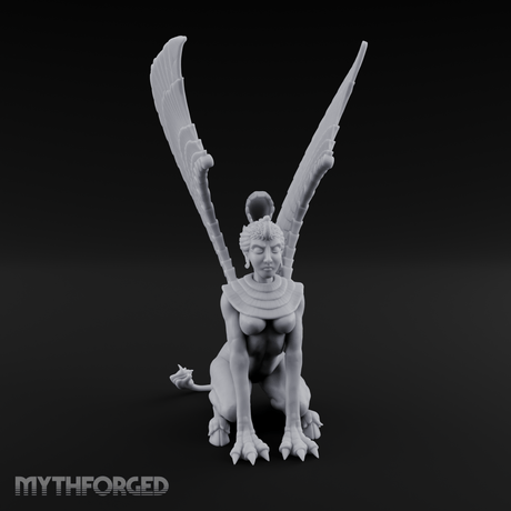 Talons Raised High Sphinx Miniature for Dungeons and Dragons, Pathfinder or other TTRPGs