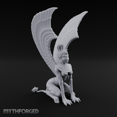 Talons Raised High Sphinx Miniature for Dungeons and Dragons, Pathfinder or other TTRPGs