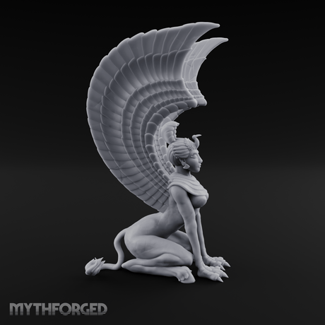 Talons Raised High Sphinx Miniature for Dungeons and Dragons, Pathfinder or other TTRPGs