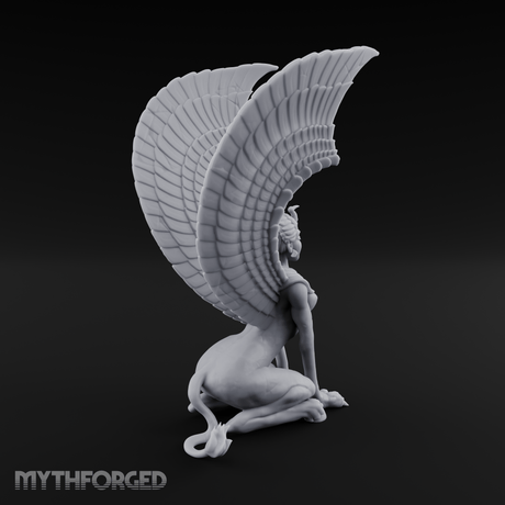 Talons Raised High Sphinx Miniature for Dungeons and Dragons, Pathfinder or other TTRPGs