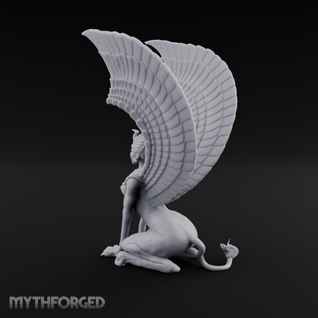 Talons Raised High Sphinx Miniature for Dungeons and Dragons, Pathfinder or other TTRPGs