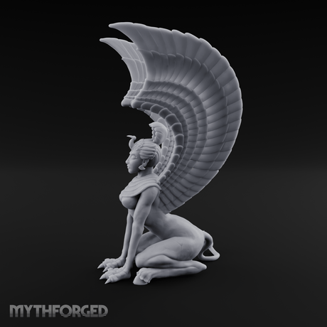 Talons Raised High Sphinx Miniature for Dungeons and Dragons, Pathfinder or other TTRPGs