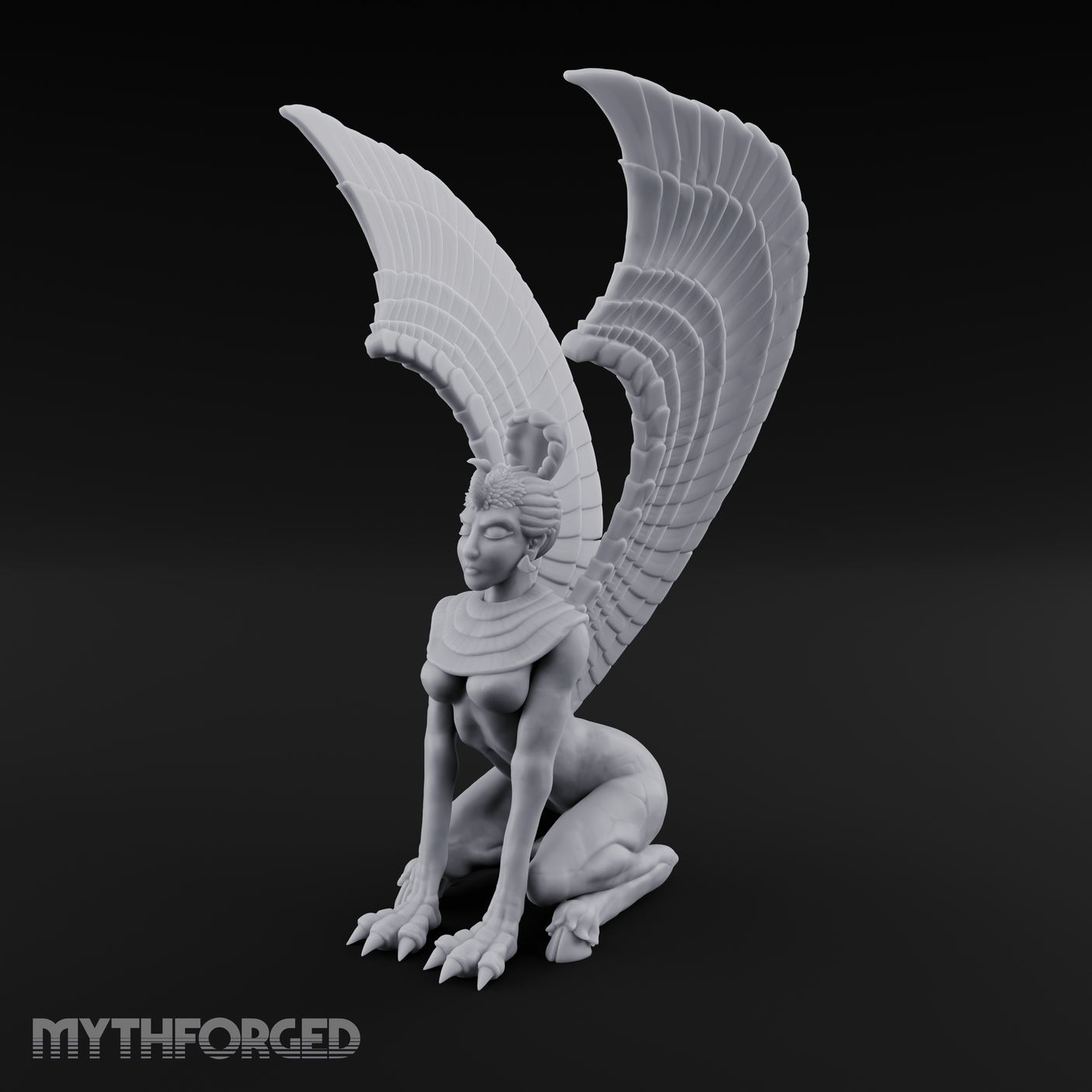 Talons Raised High Sphinx Miniature for Dungeons and Dragons, Pathfinder or other TTRPGs