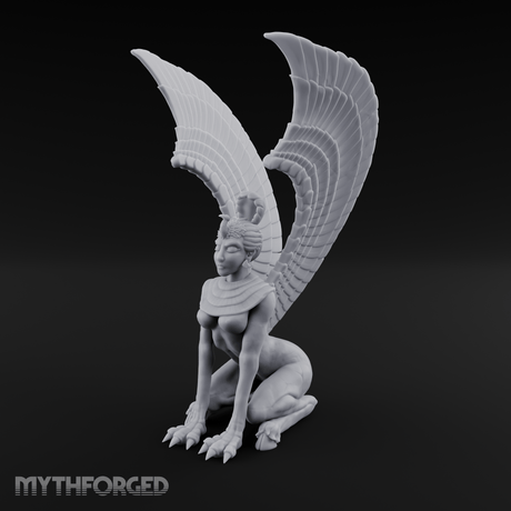 Talons Raised High Sphinx Miniature for Dungeons and Dragons, Pathfinder or other TTRPGs