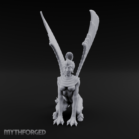 Talons Raised High Sphinx Miniature for Dungeons and Dragons, Pathfinder or other TTRPGs