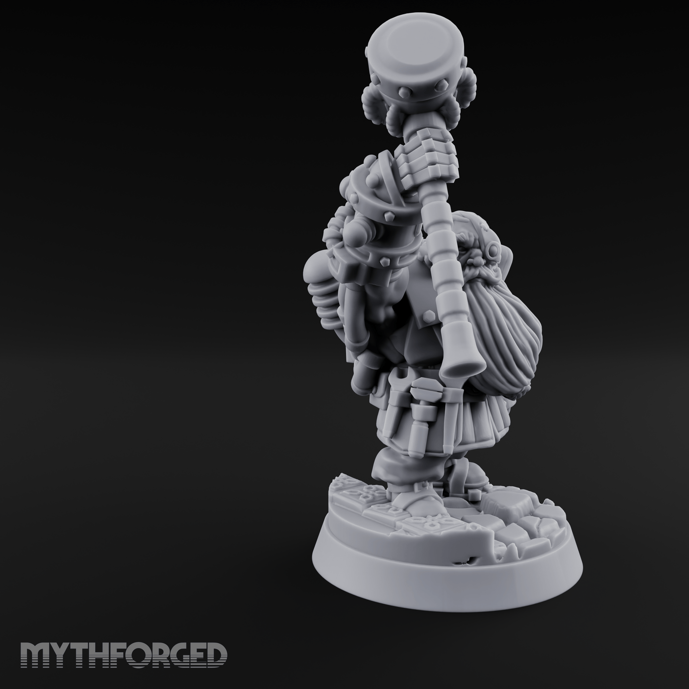 Hammer Held High Dwarf Warlord Miniature for Dungeons and Dragons, Pathfinder or other TTRPGs