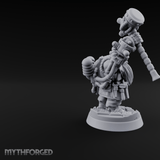 Hammer Held High Dwarf Warlord Miniature for Dungeons and Dragons, Pathfinder or other TTRPGs