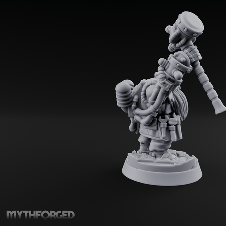 Hammer Held High Dwarf Warlord Miniature for Dungeons and Dragons, Pathfinder or other TTRPGs