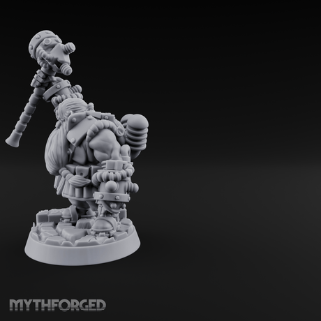 Hammer Held High Dwarf Warlord Miniature for Dungeons and Dragons, Pathfinder or other TTRPGs